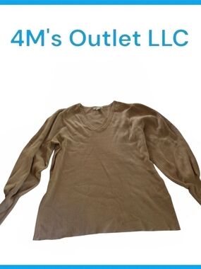 Cato Taupe Ribbed V-Neck Sweater